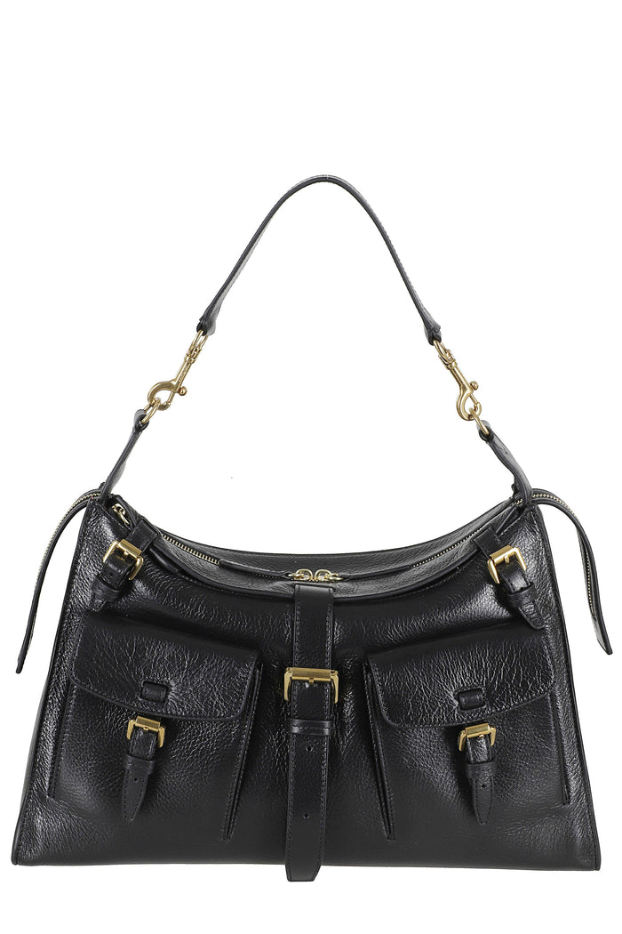 Roxanne Shoulder High Shine Leather Black Borsa