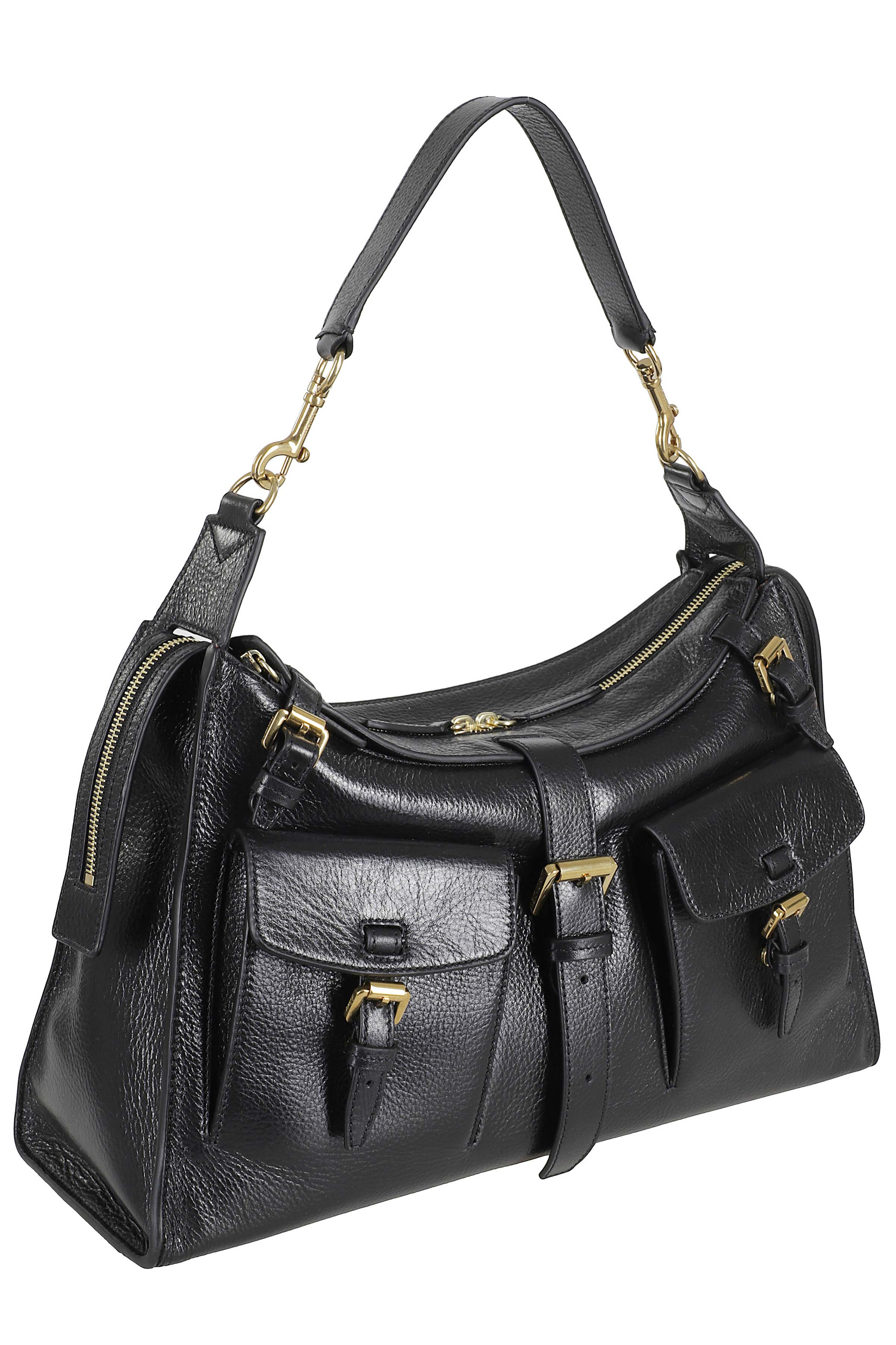 Roxanne Shoulder High Shine Leather Black Borsa
