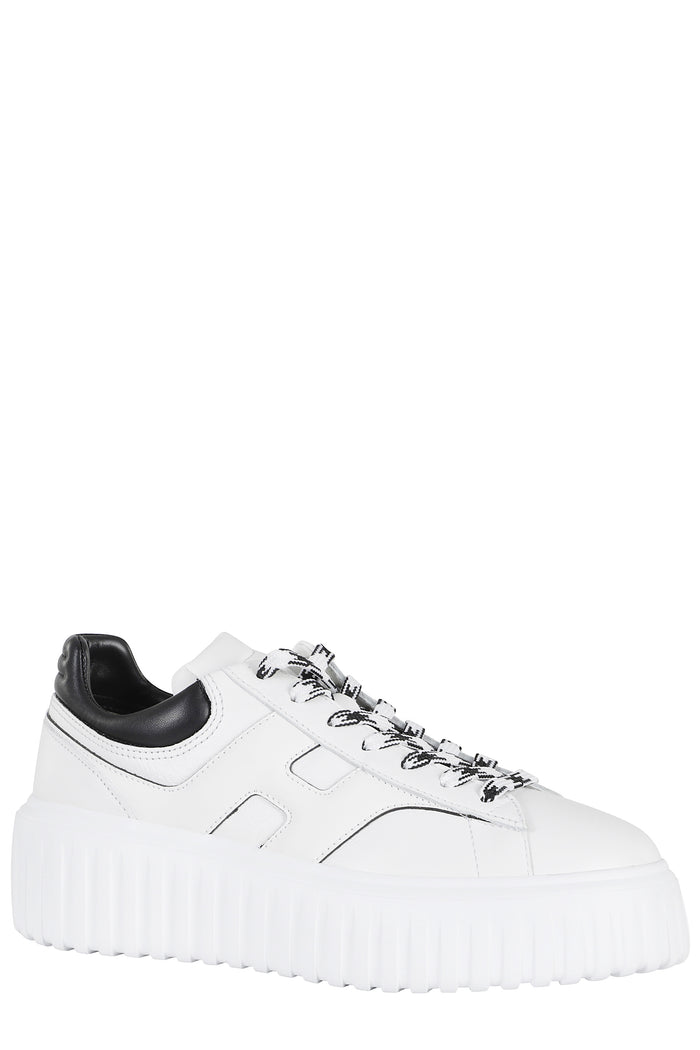 H Stripes Allacciato Lissata White Pelle; Suola: Gomma Calzature