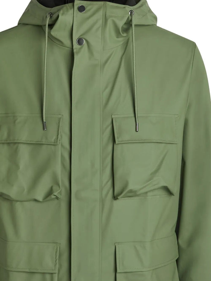 Pocket Jacket Green Pu-lining Pl