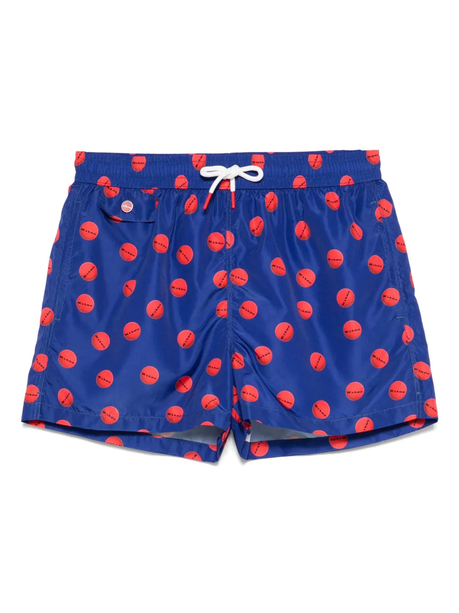 Kiton Polyester 100% swim shorts in blue