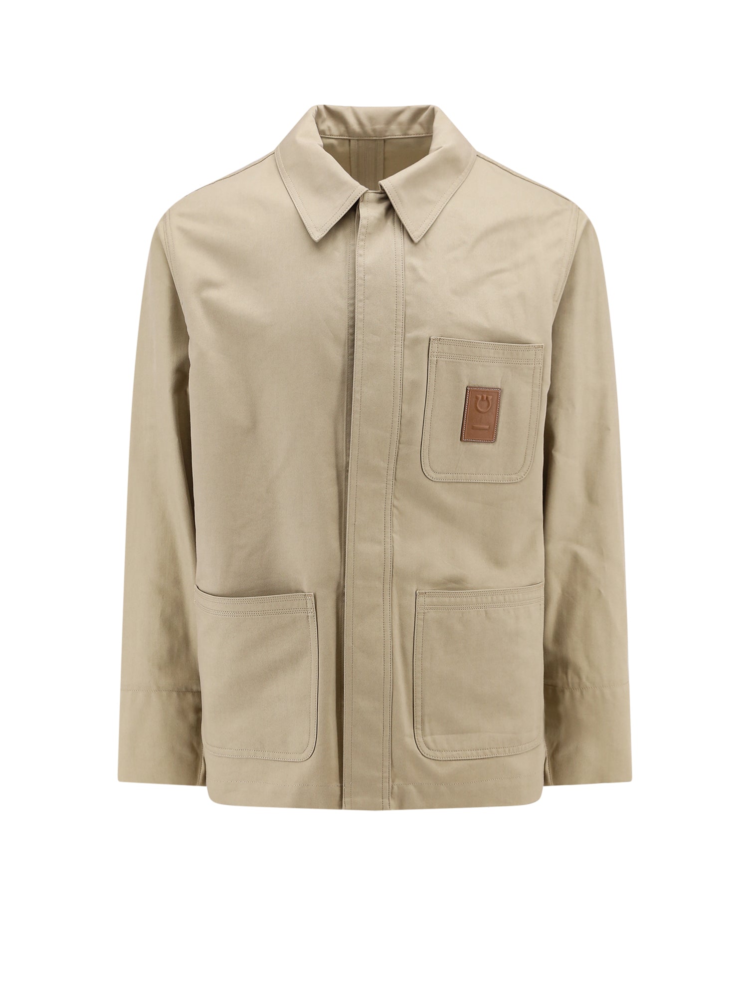 Ferragamo Jackets Beige Cotone Viscosa