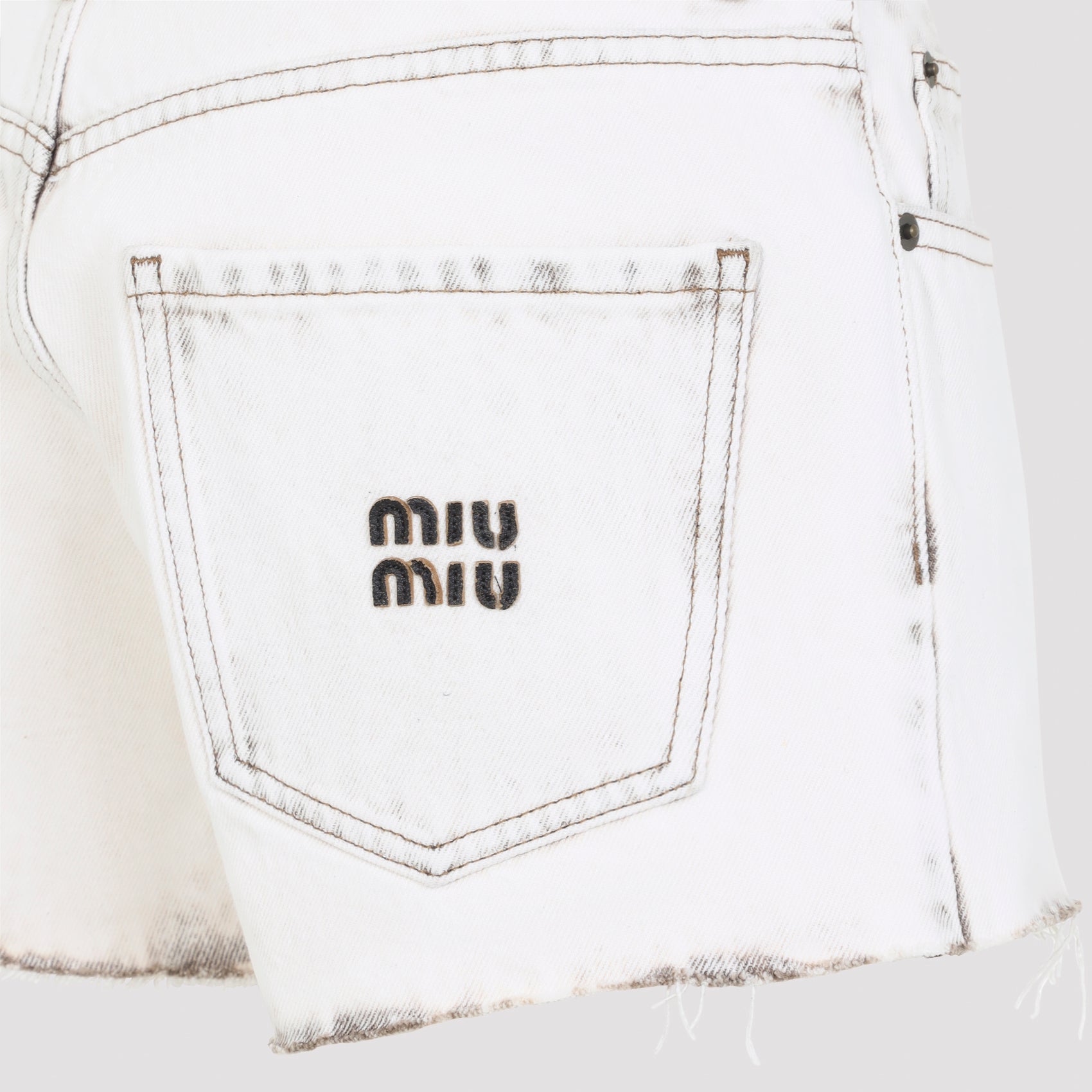 Denim Short White Cotton