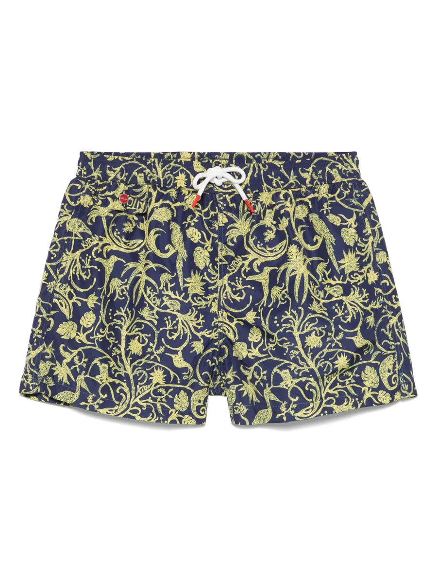 Kiton Polyester 100% swim shorts in navy