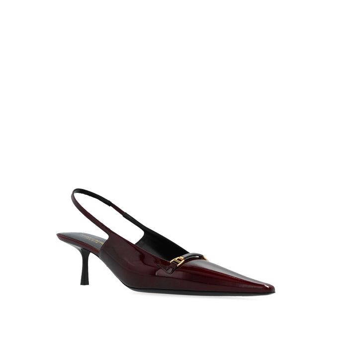 Carine Leather Slingback Pumps Burgundy Calf