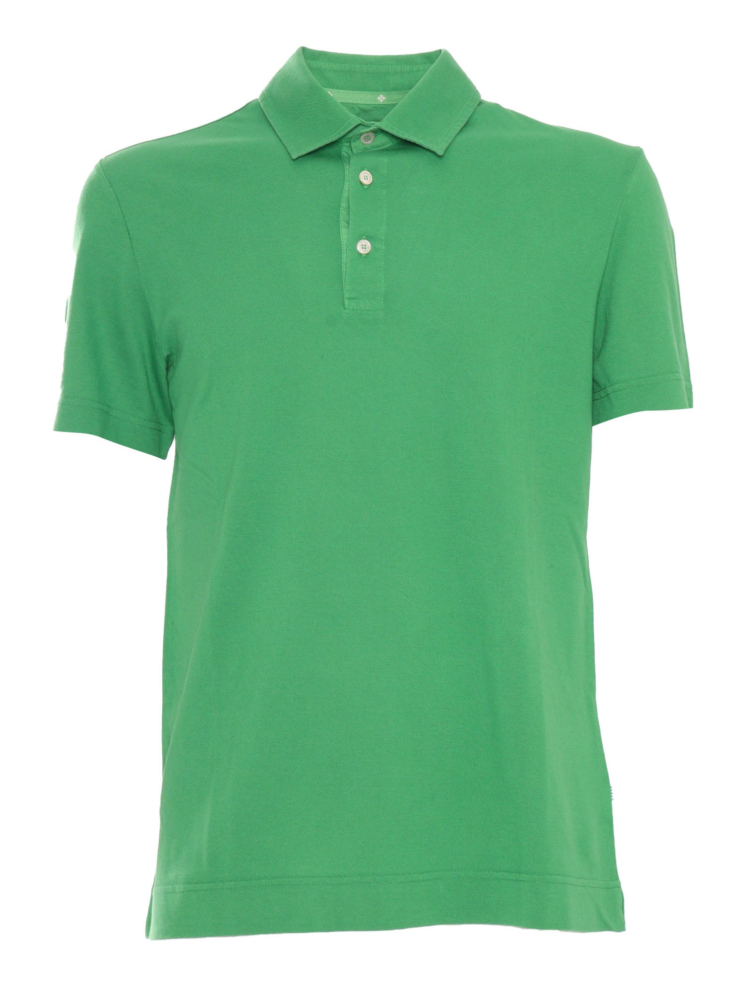 POLO NECK SHORT SLEEVES PIQUET Green Cotton