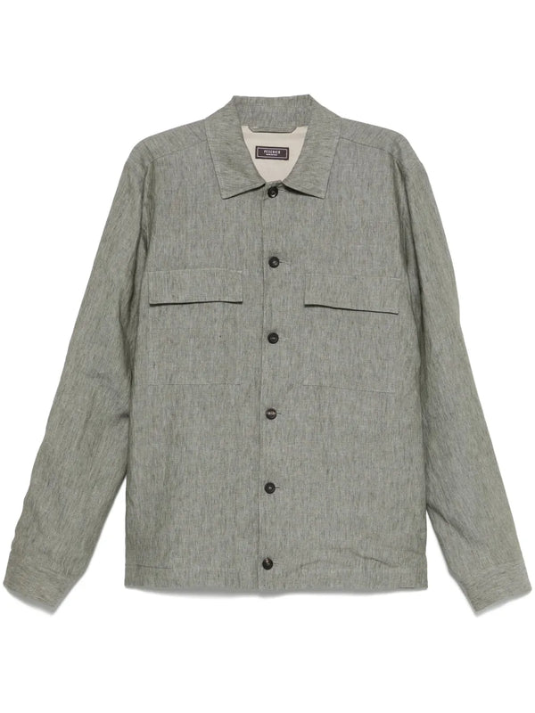 Peserico Outer: Linen 100%; Lining: Acetate 38% shirt jacket in grey