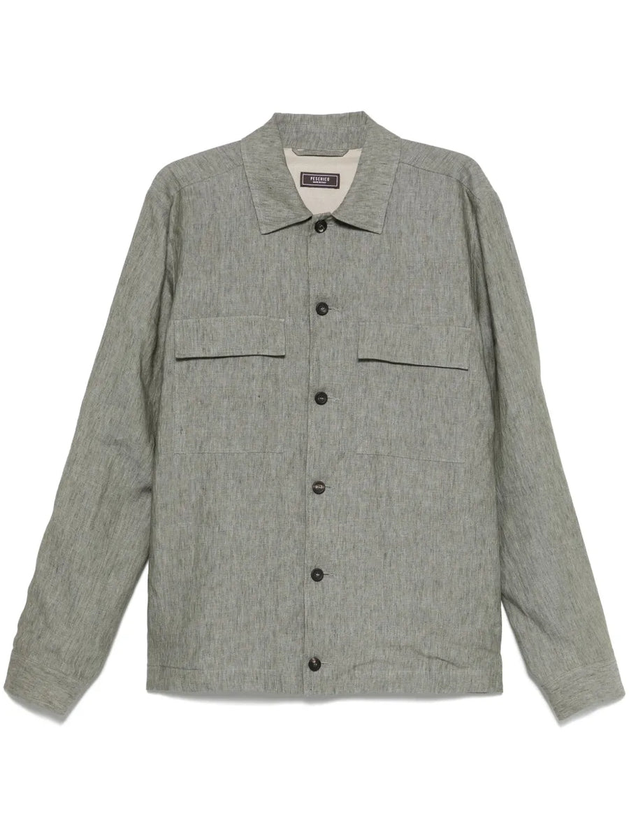 Peserico Outer: Linen 100%; Lining: Acetate 38% shirt jacket in grey