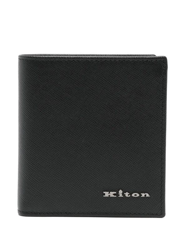 Kiton Calf Leather 100% wallet in black