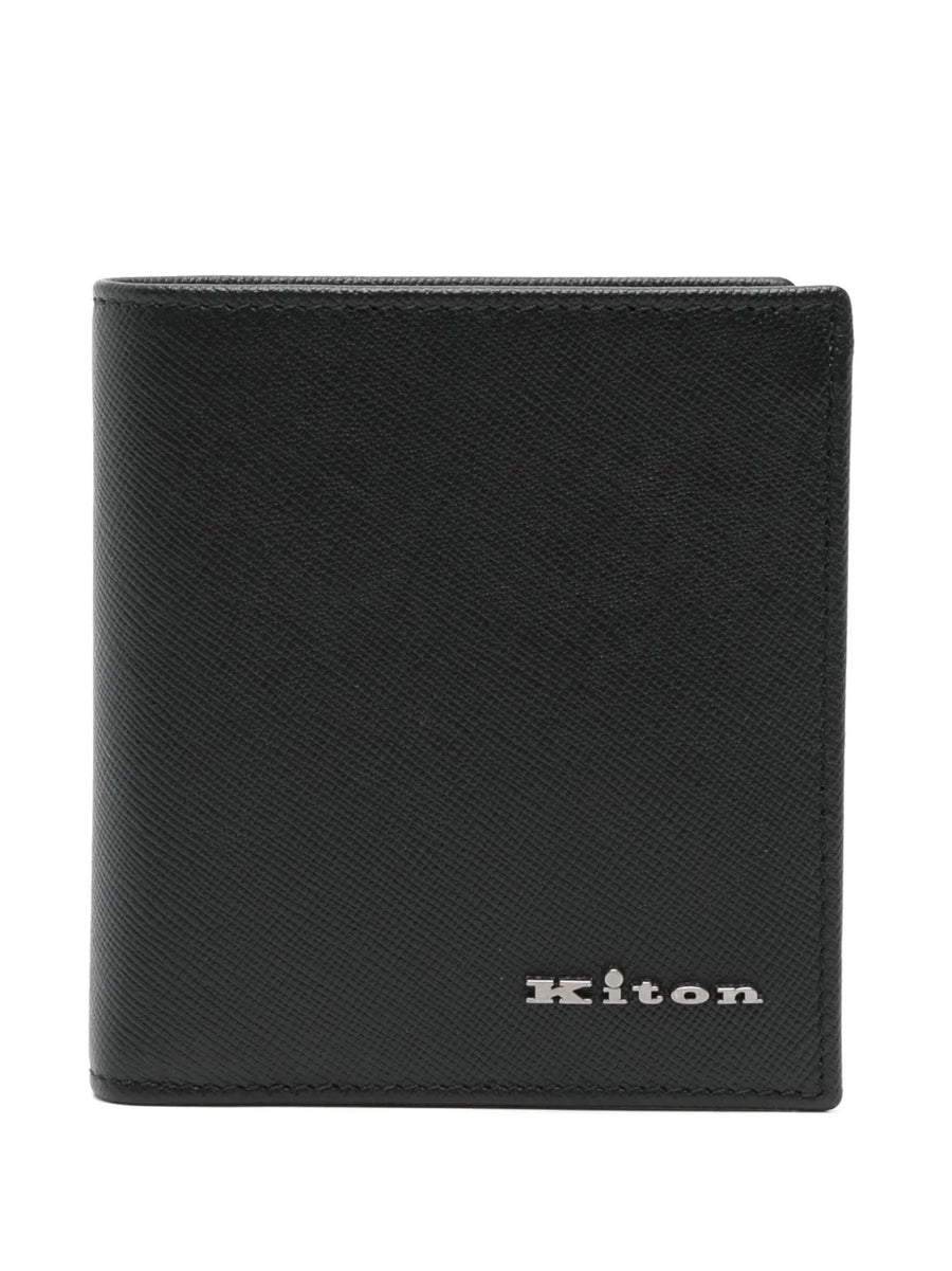 Kiton Calf Leather 100% wallet in black