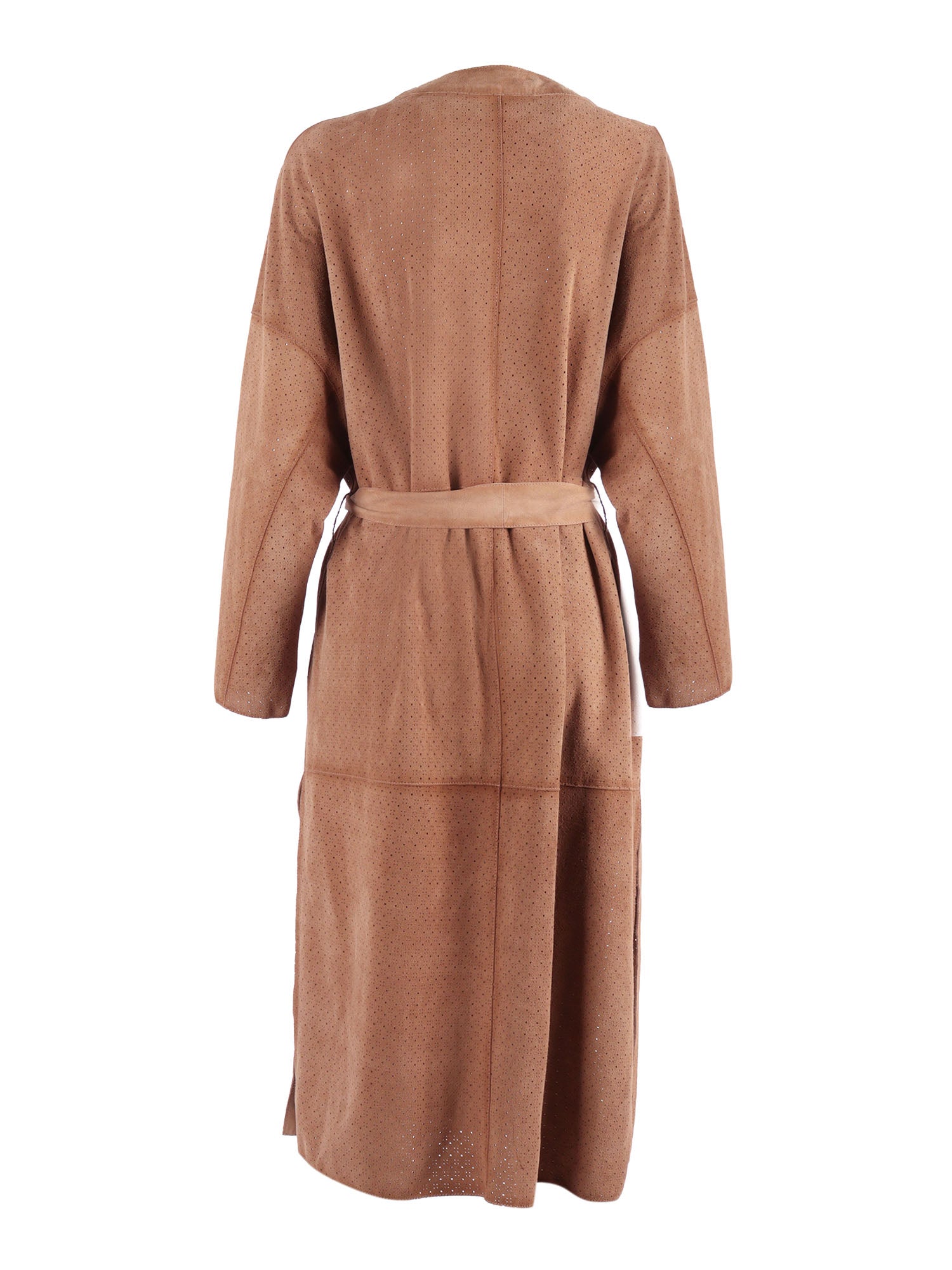 Woman Goat Suede Leather Coat Camel Goatskin