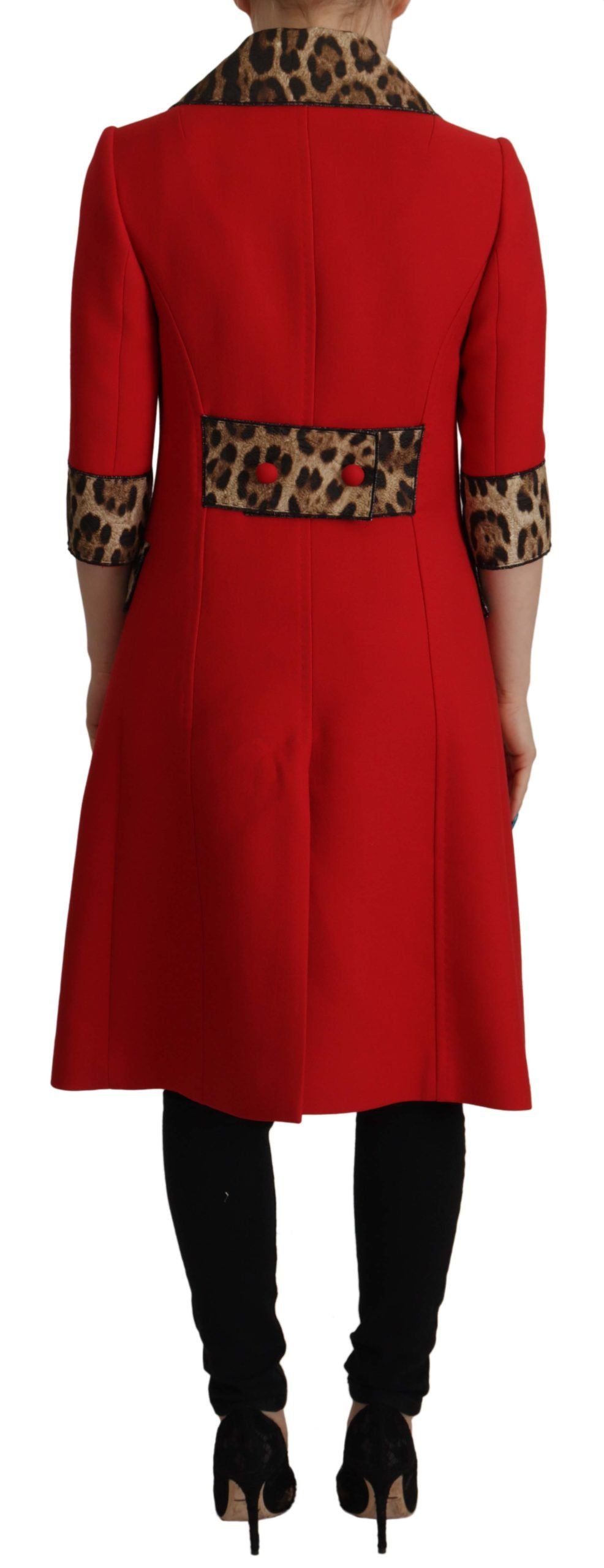 Dolce & Gabbana 85% Wool trench coat in red