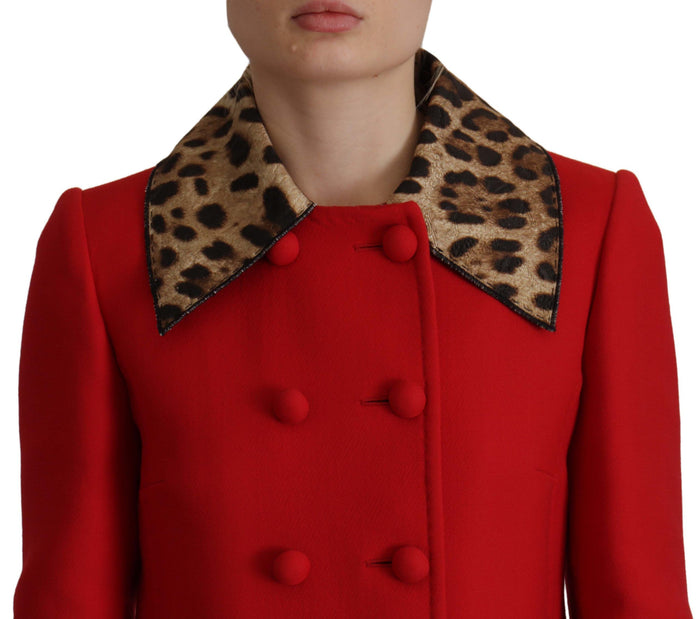 Dolce & Gabbana 85% Wool trench coat in red — view 2