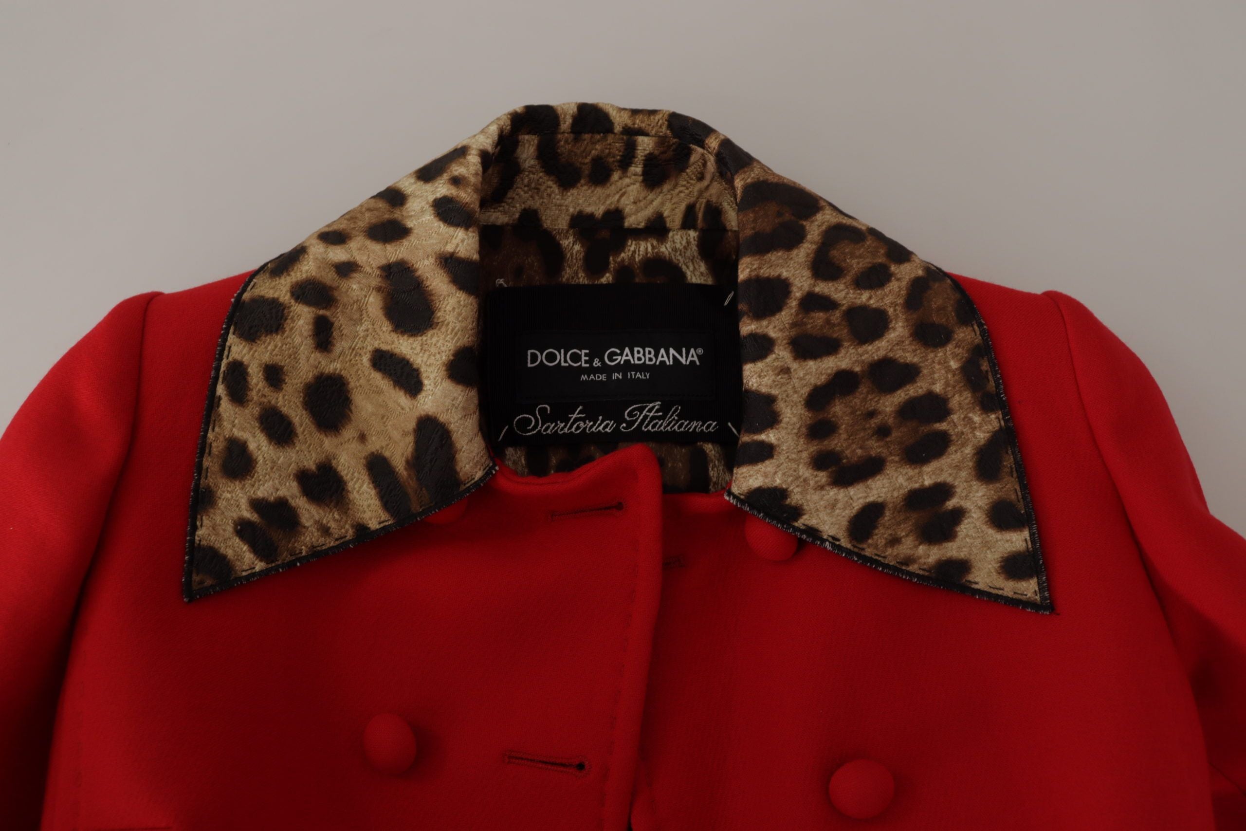 Dolce & Gabbana 85% Wool trench coat in red — view 3