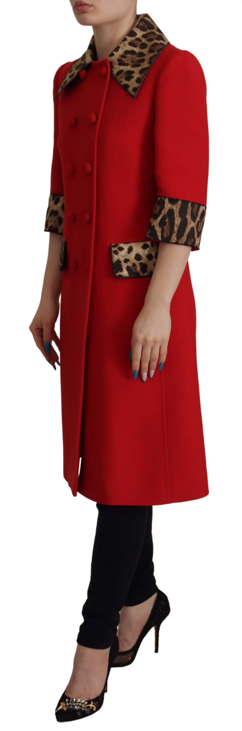 Dolce & Gabbana 85% Wool trench coat in red — view 8