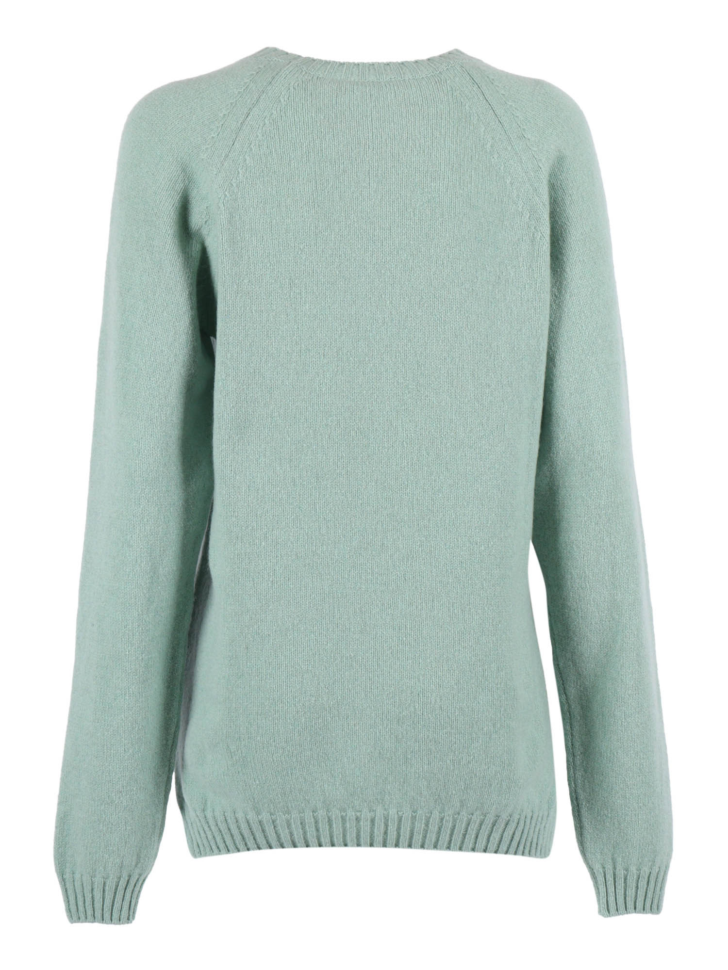 Sweater Green Cashmere Wool Crewneck