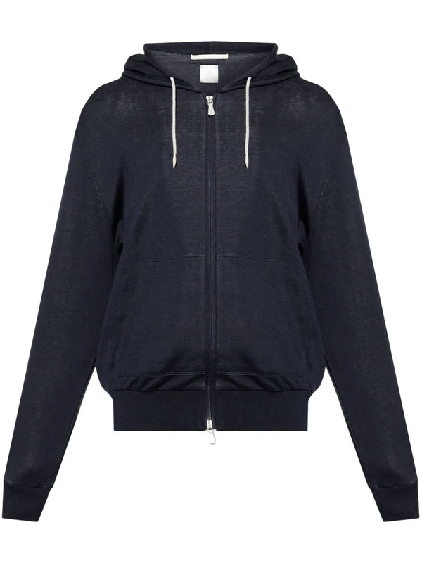 Eleventy Silk 57% hoodie in navy