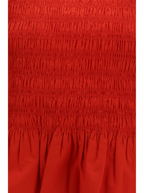 Ruched Cotton Top Goji Berry Tops