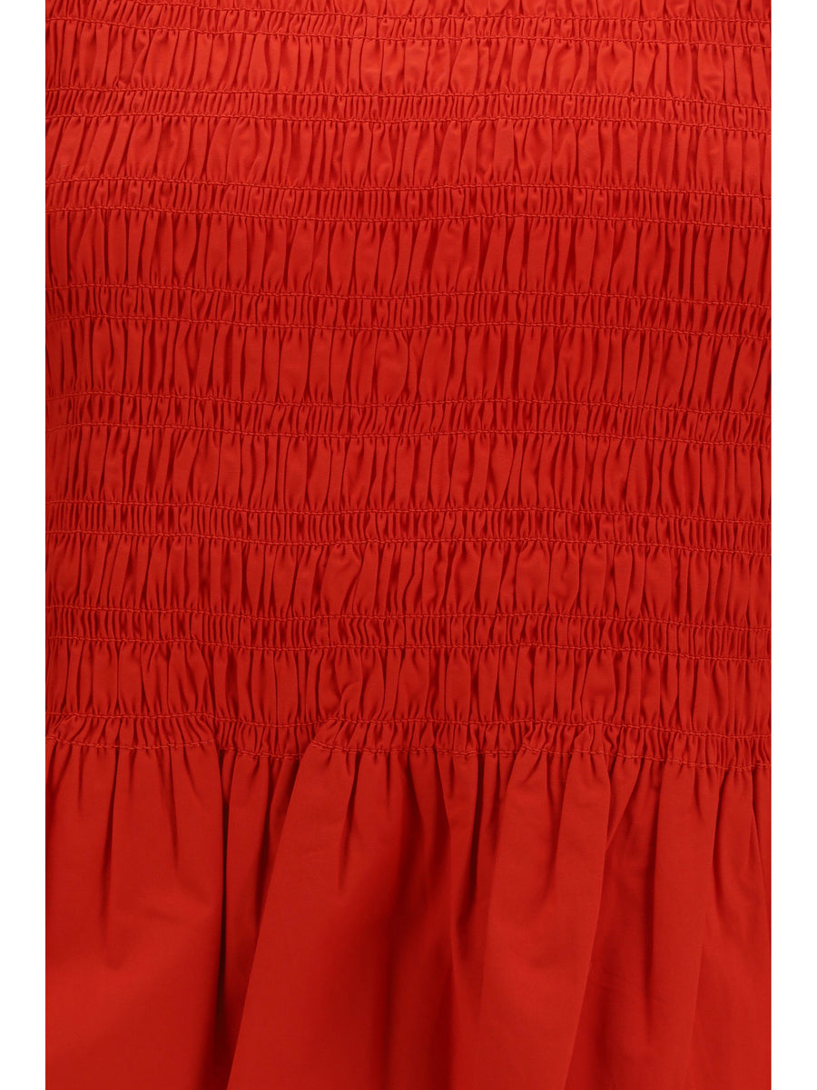 Ruched Cotton Top Goji Berry Tops
