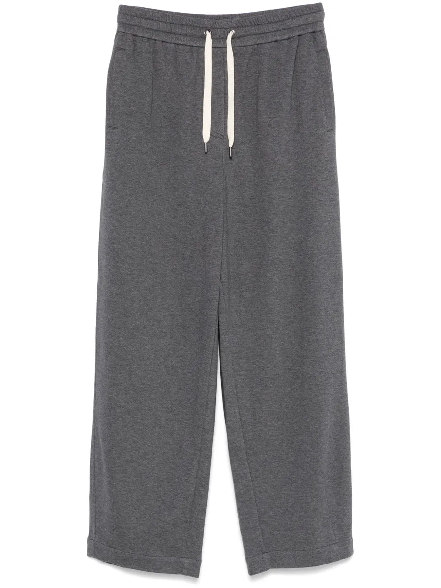 Brunello Cucinelli Cotton 93% joggers in gray