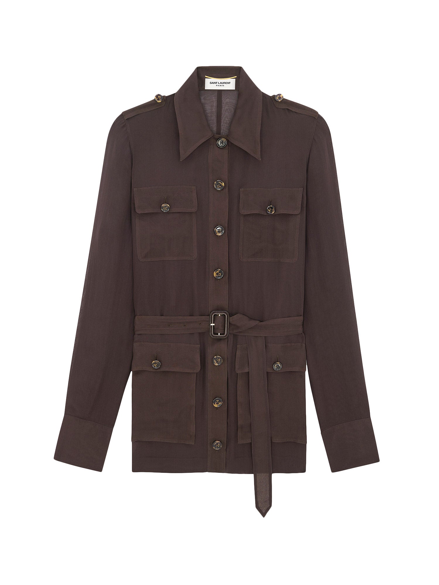 Saint Laurent Dresses Brown Seta Biologica