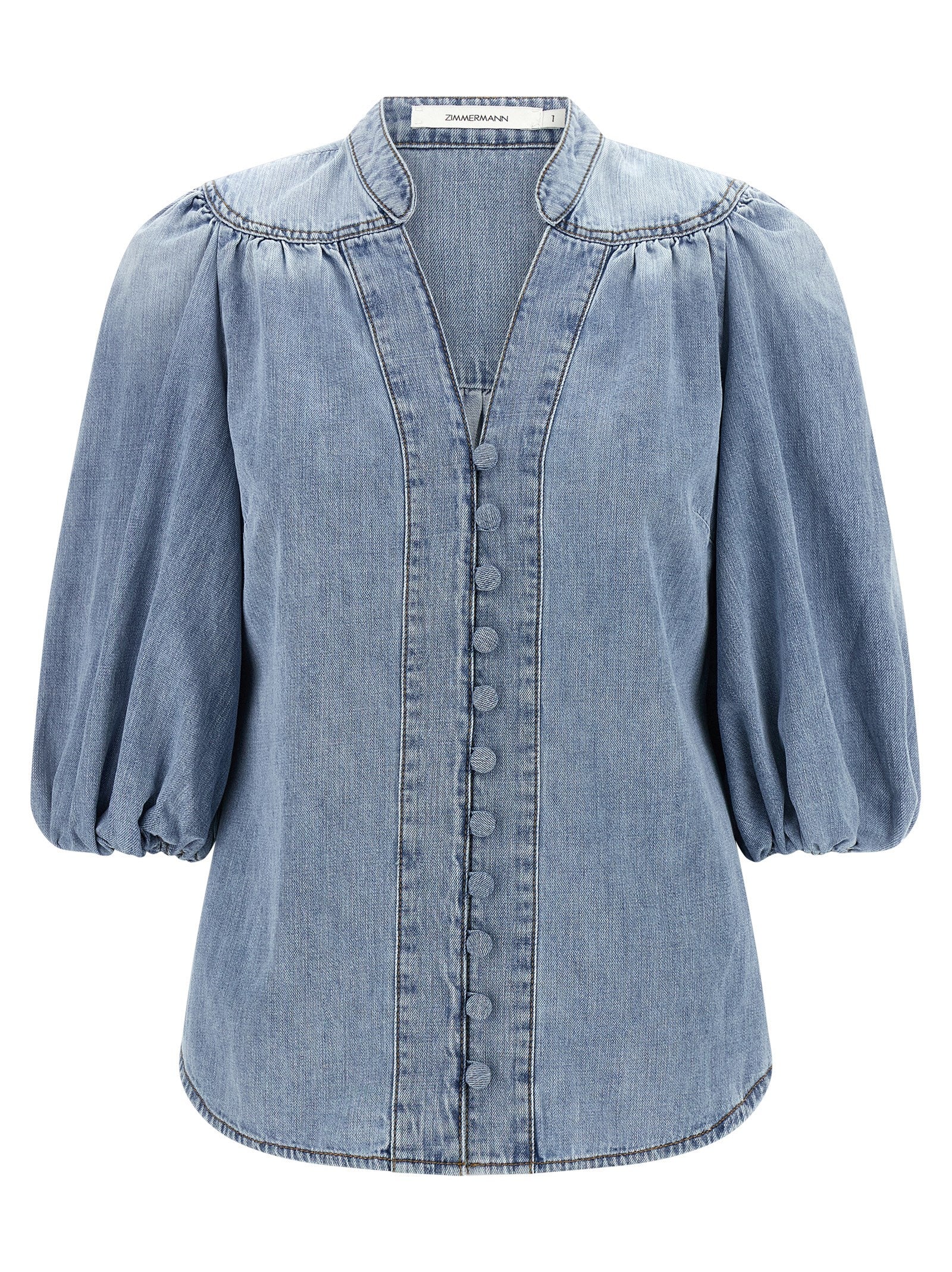 Lucky blouse Light Blue Cotton Shirt