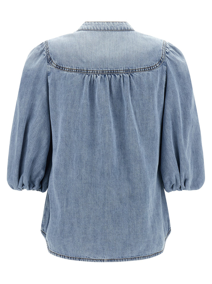 Lucky blouse Light Blue Cotton Shirt