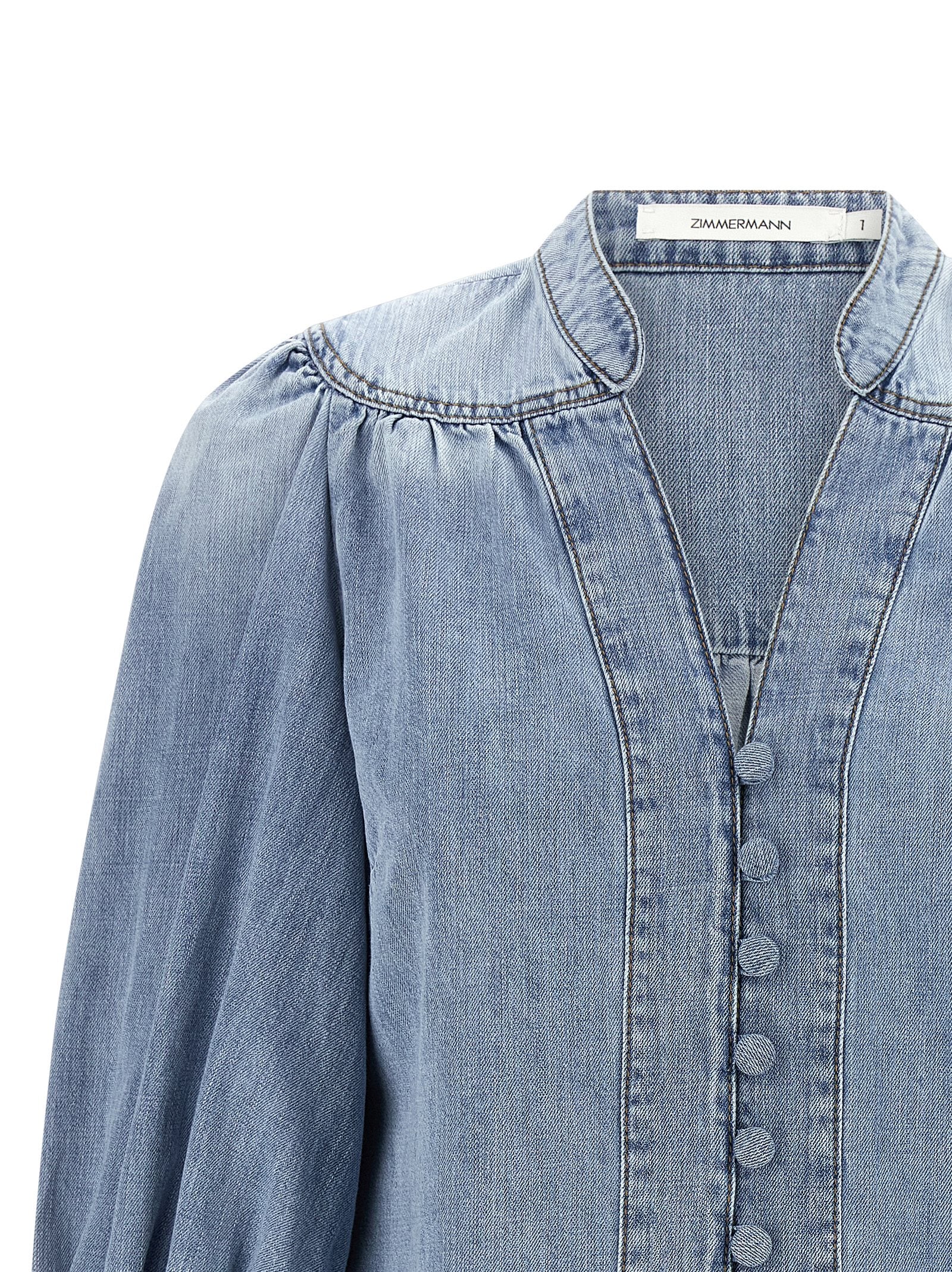 Lucky blouse Light Blue Cotton Shirt