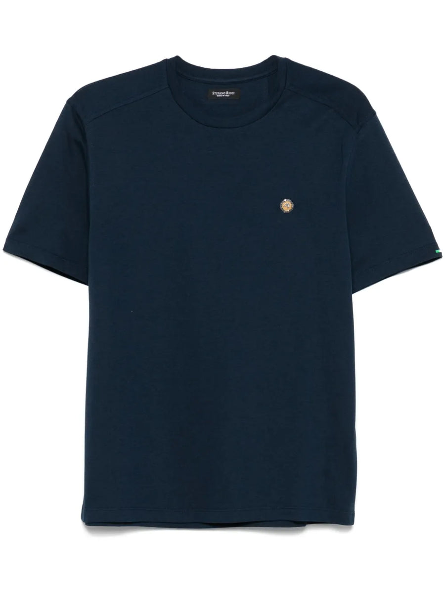 Stefano Ricci Modal 50% t-shirt in navy