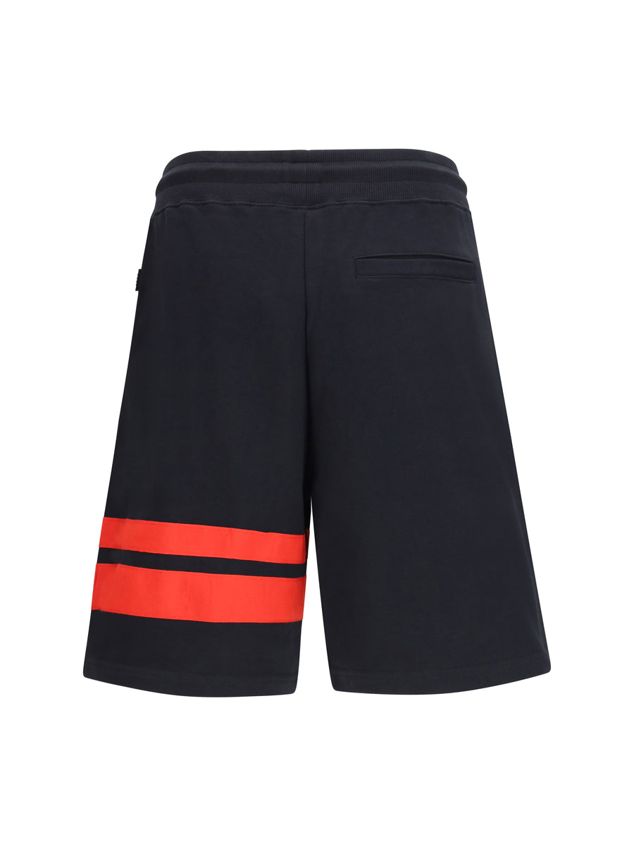Sweat Shorts Black-Red Black/red Cotton Bermuda