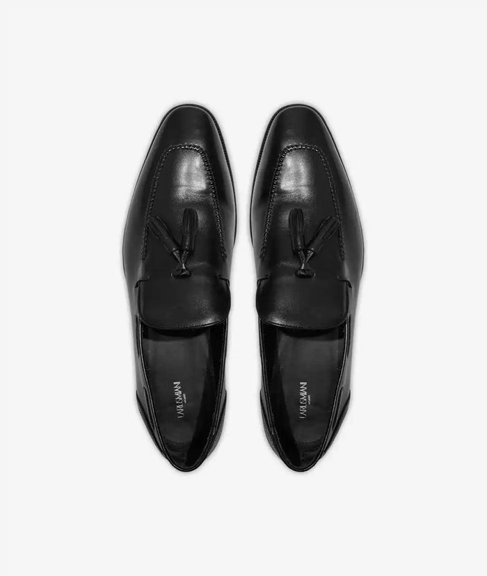 Leather Loafers George Black Slipper Shoe