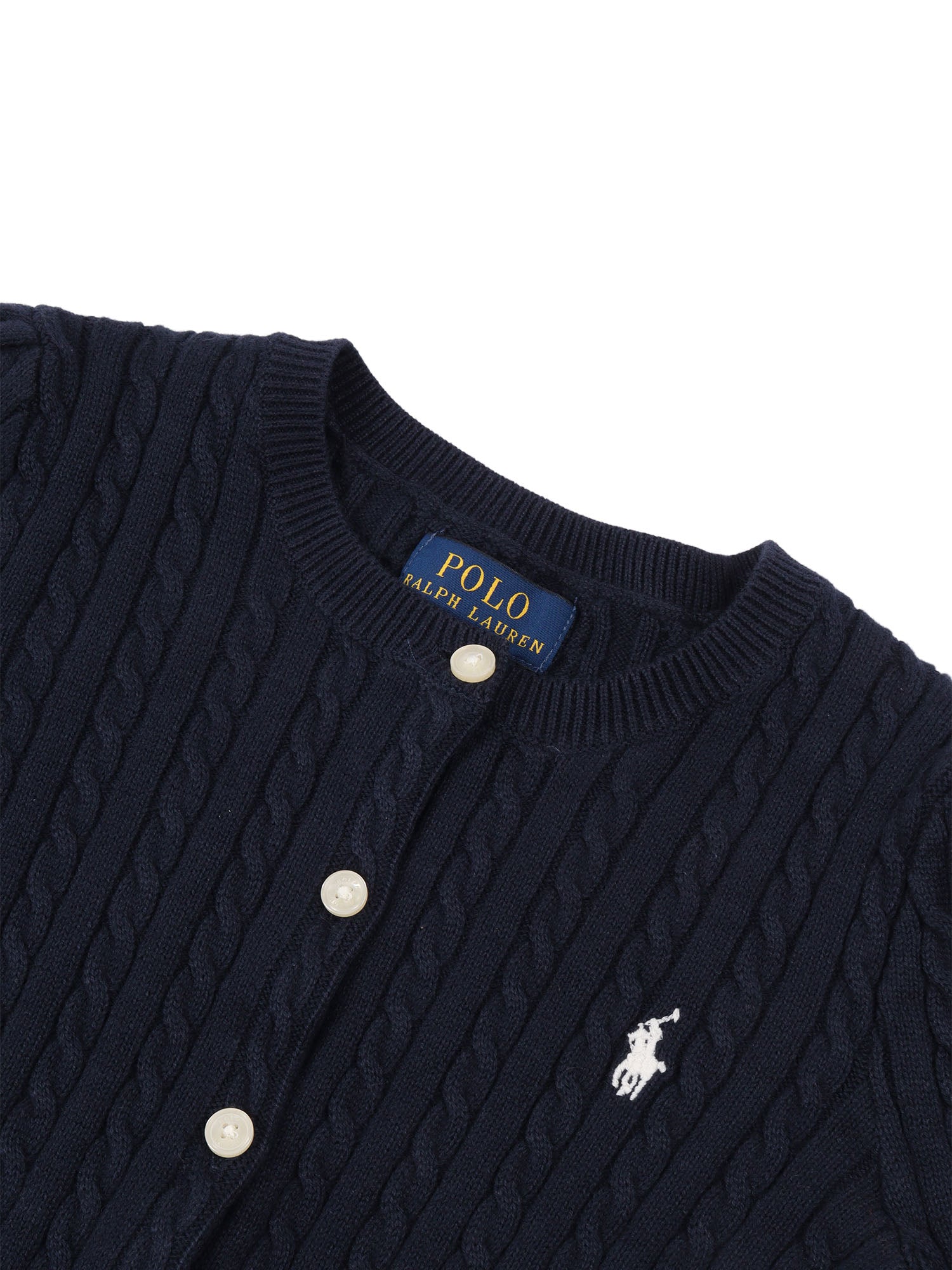 MINI CABLE-TOPS-SWEATER Blue Cotton Cardigan
