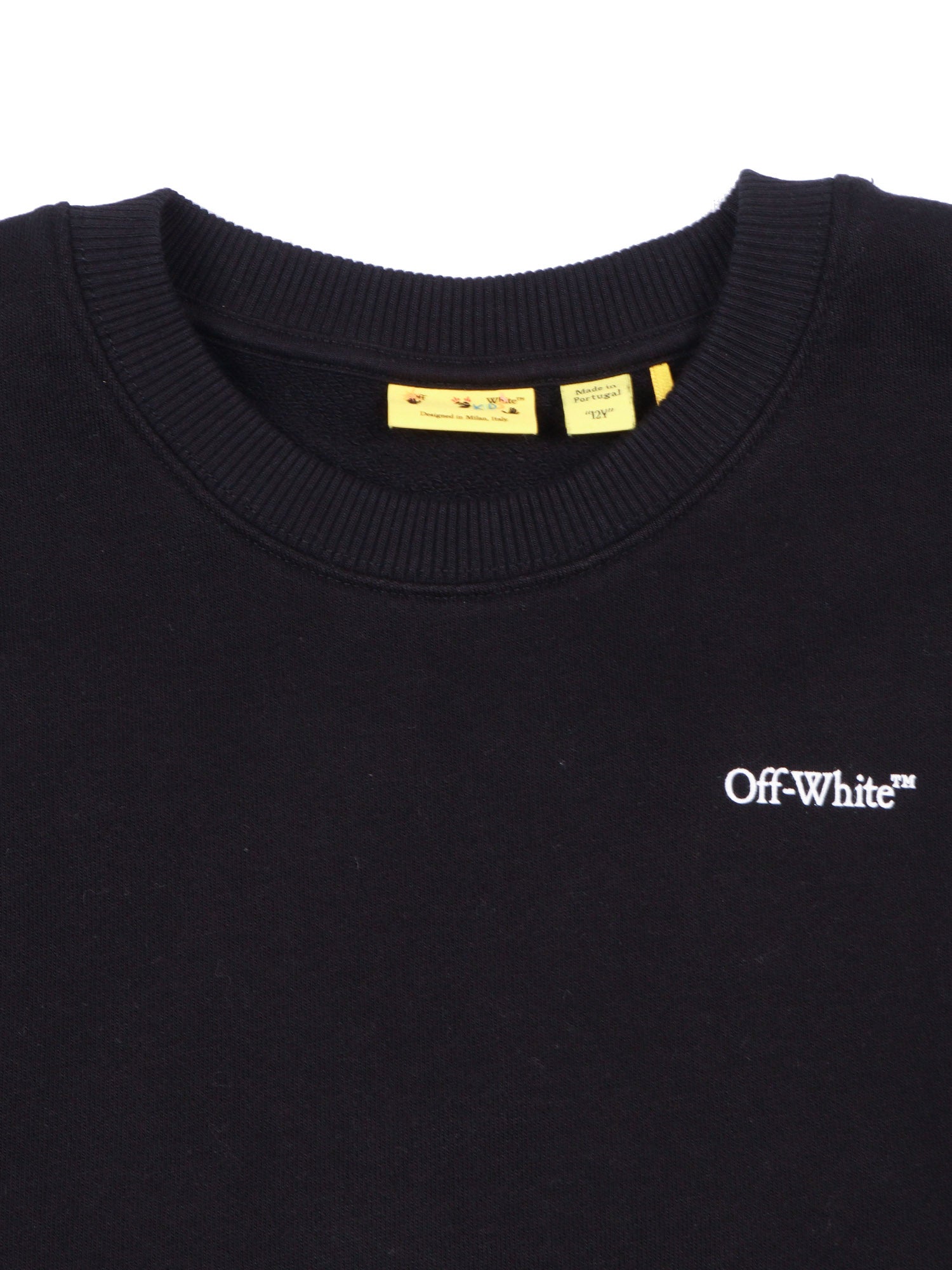 SCRIBBLE DIAG CREWNECK Black Cotton Sweatshirt