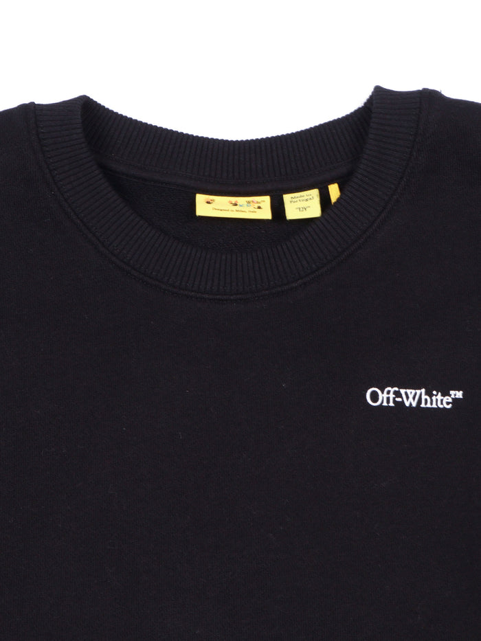SCRIBBLE DIAG CREWNECK Black Cotton Sweatshirt