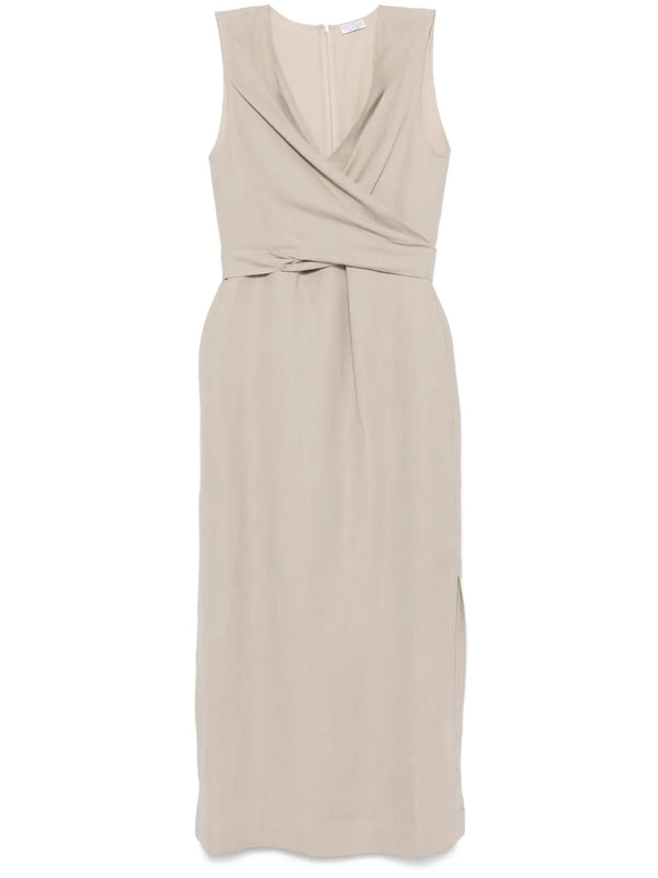 Brunello Cucinelli Outer: Viscose 73% dress in beige