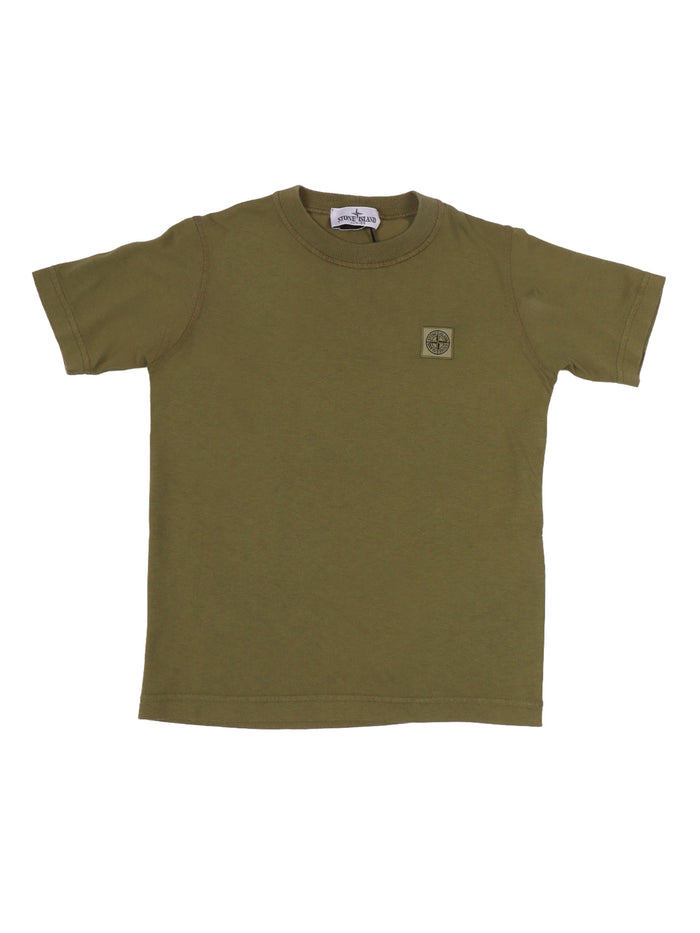 T-Shirt Green Cotton Short Sleeves