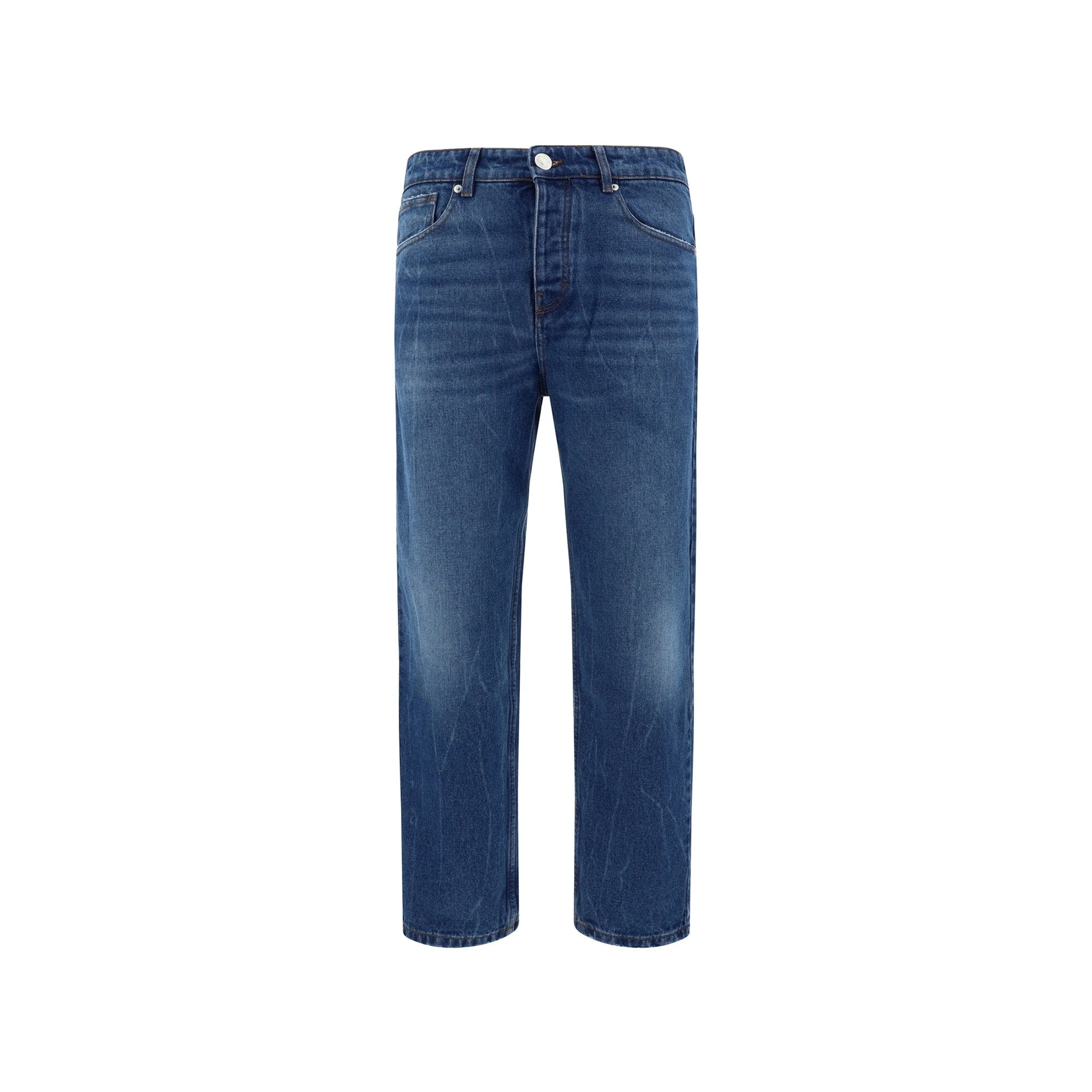 Ami Paris Tapered Fit Jeans Blue Cotton