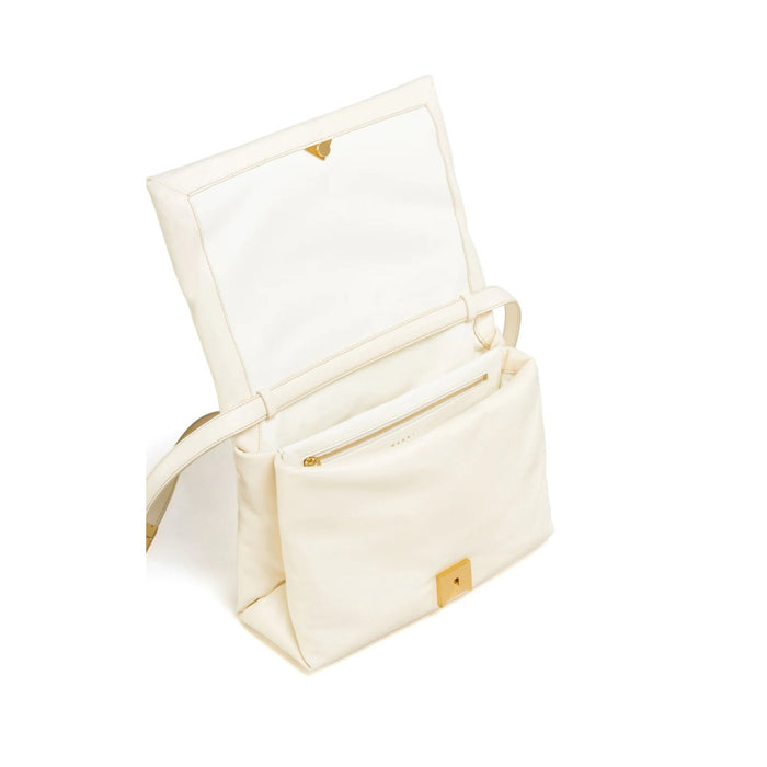 Padded Leather Bag White Calf