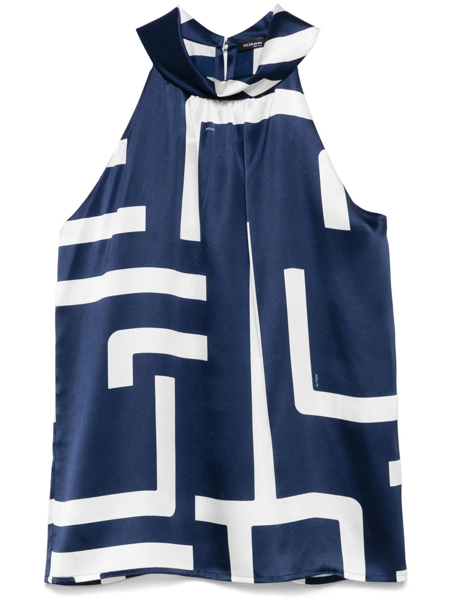 Kiton Silk 100% tank top in navy