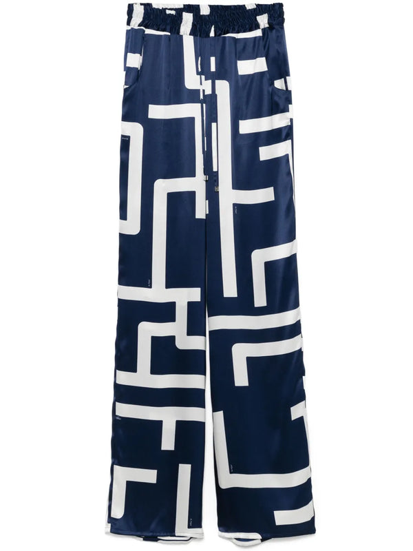 Kiton Silk 100% trousers in navy