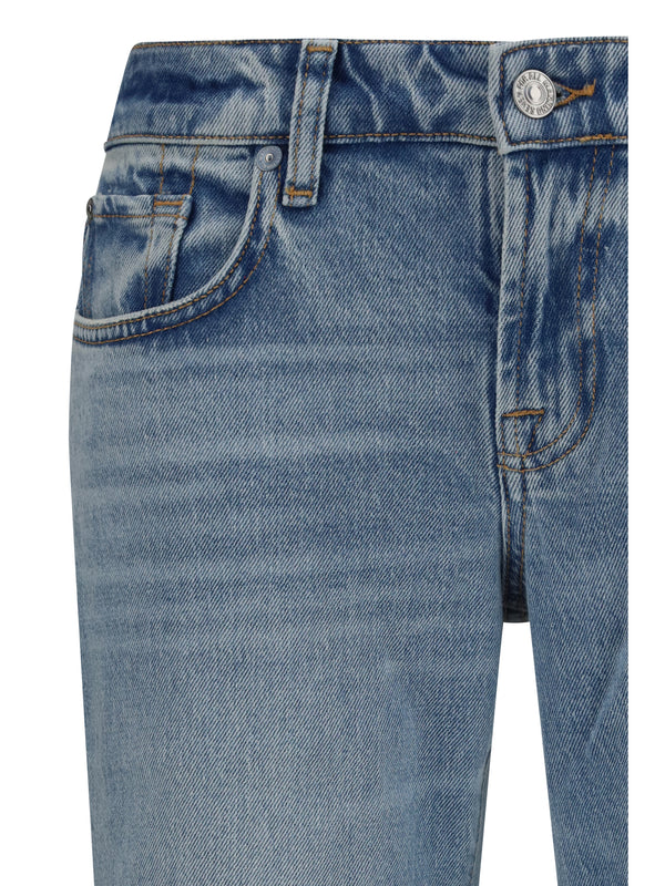 Low-Rise Five-Pocket Jeans Blue Cotton