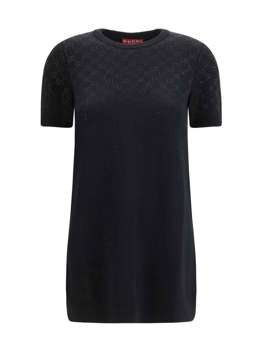 Gucci 78% Wool; 22% Viscose mini dress in black