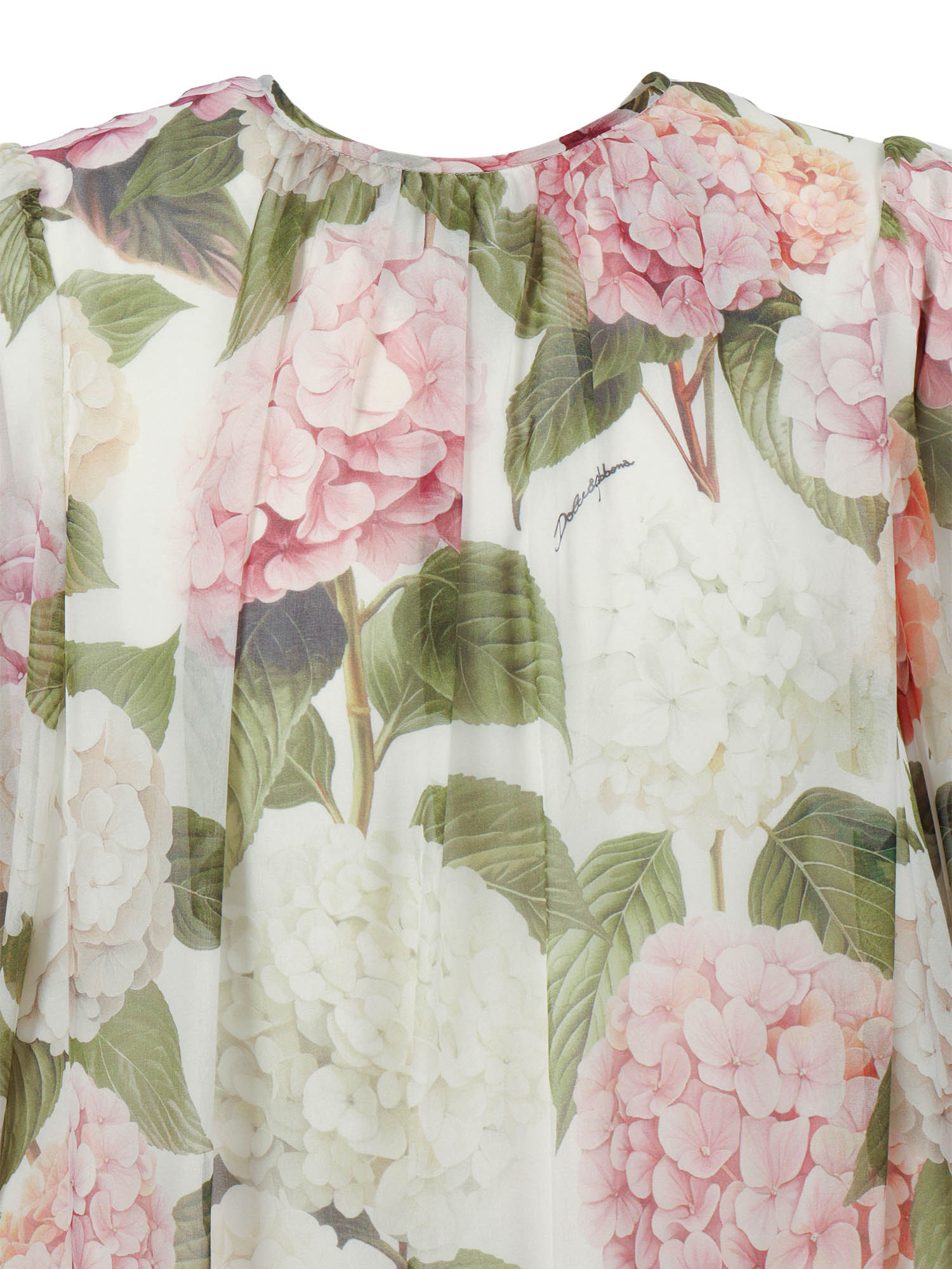 Long Sleeves Dress White Silk