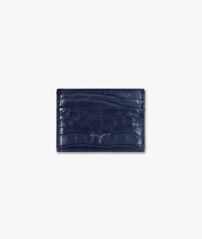 Horizontal Alligator Card Holder Capital Blue Credit And Business