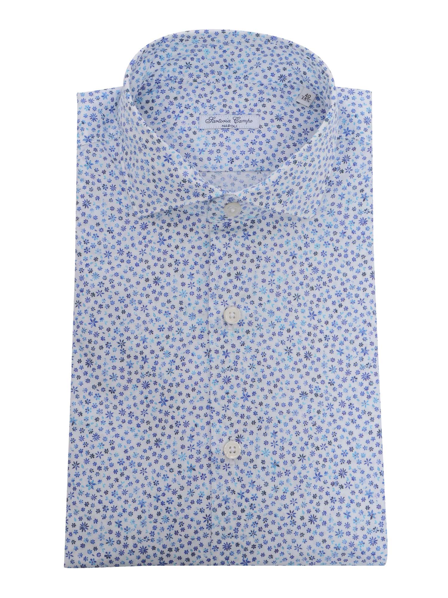 Light blue floral print shirt Cotton