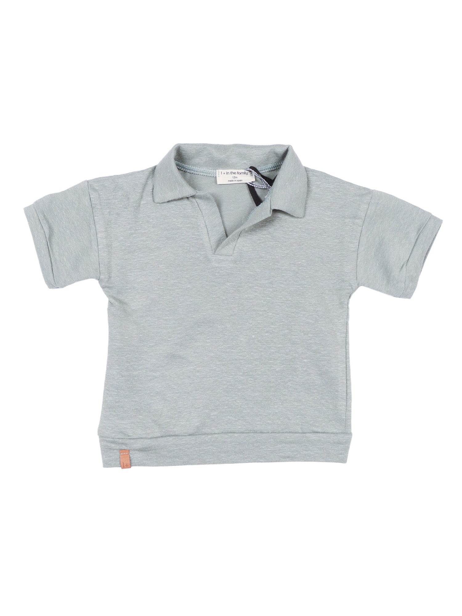 s.sleeve polo Grey Linen Elastane Short Sleeves