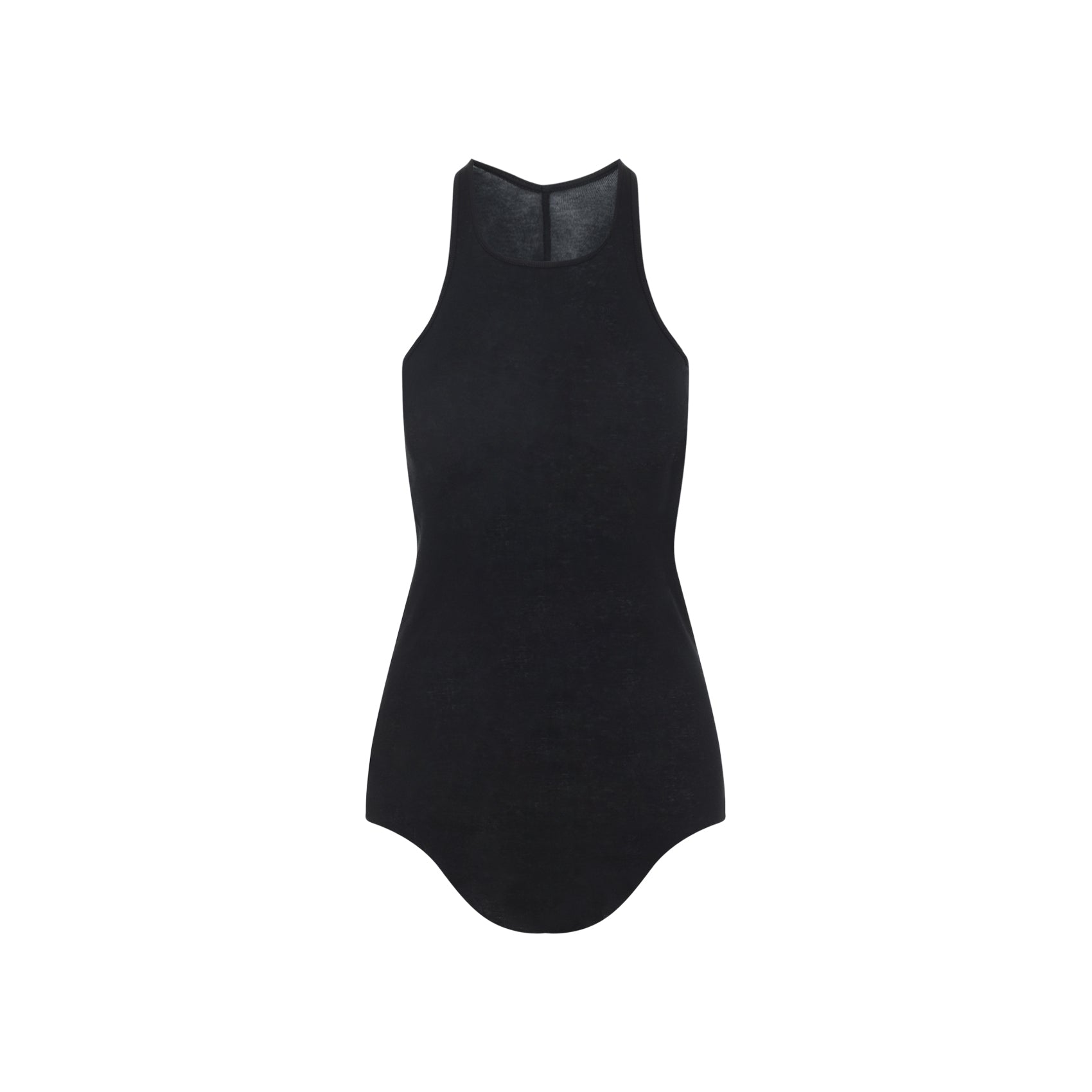 Basic Rib Tank Top Black Cotton Tshirt