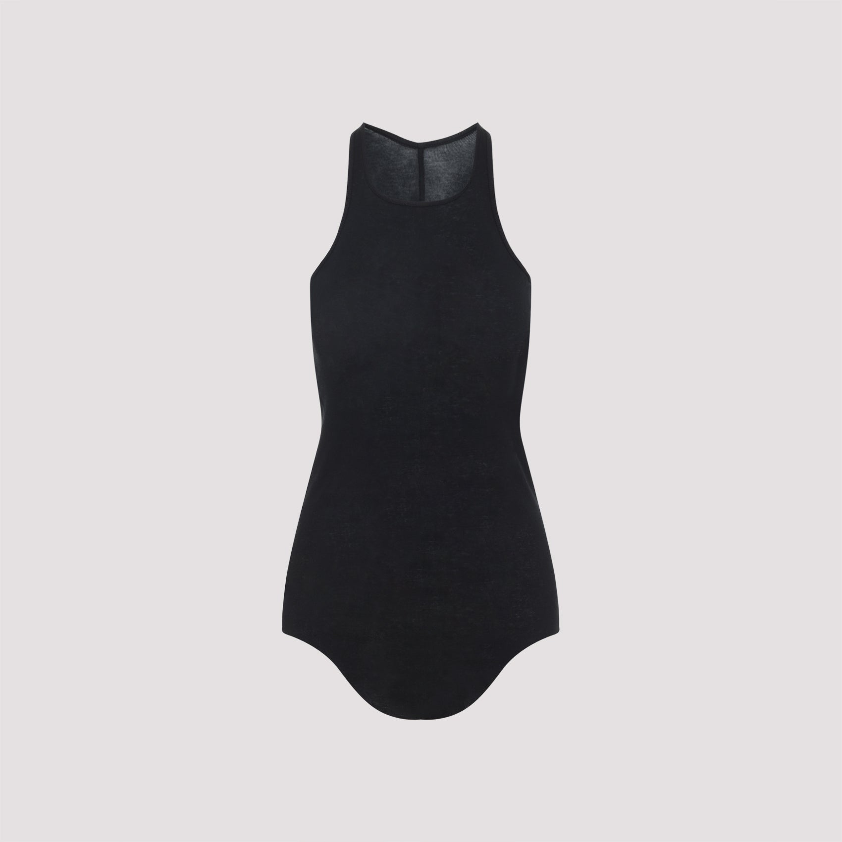 Basic Rib Tank Top Black Cotton Tshirt