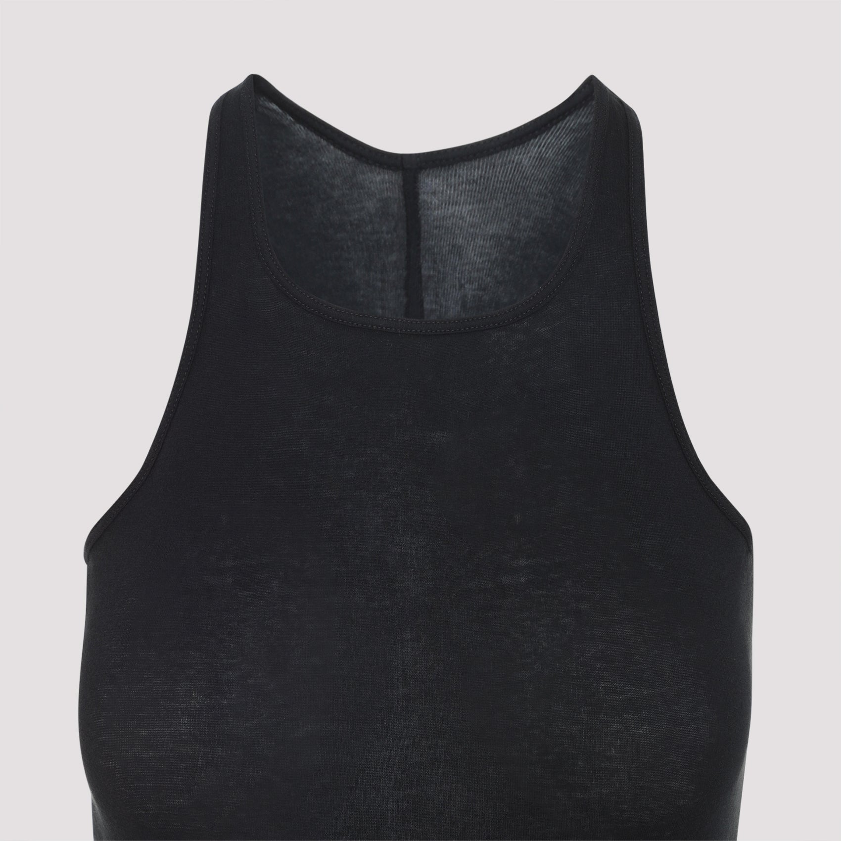 Basic Rib Tank Top Black Cotton Tshirt