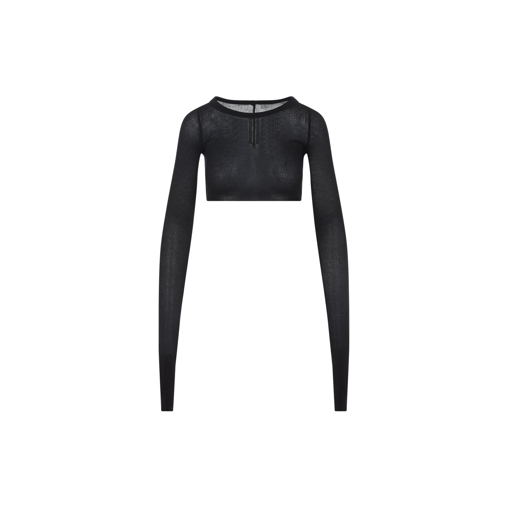 Ls Crop Top Black Viscose Silk